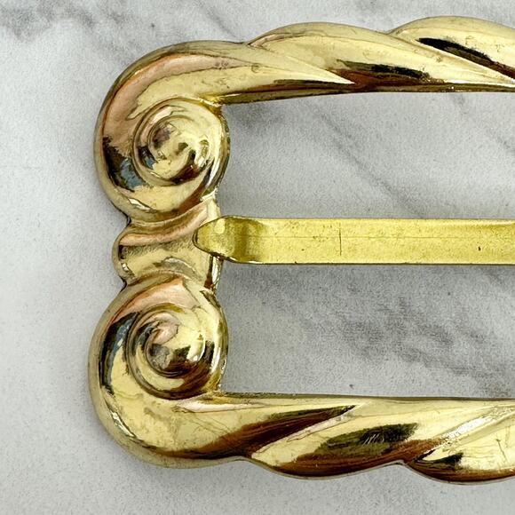 Vintage Chunky Gold Tone Belt Buckle - Picture 9 of 14